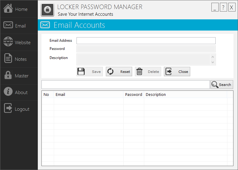 Locker Password Manager - Email Accounts