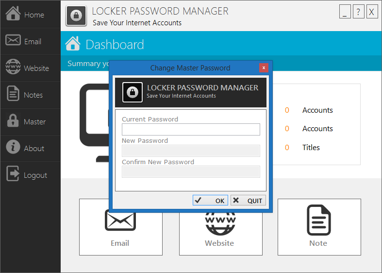 Locker Password Manager - Change Master Password